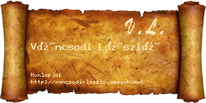 Váncsodi László névjegykártya
